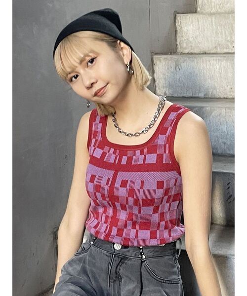 MURUA（ムルーア）の「ジオメタンクトップ（タンクトップ・レディース・ブラック/レッド/ピンク・FREE）」の20枚目の写真