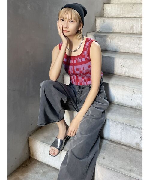 MURUA（ムルーア）の「ジオメタンクトップ（タンクトップ・レディース・ブラック/レッド/ピンク・FREE）」の21枚目の写真