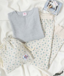 Salong hameu（サロン ハミュー）の「JEMORGAN （ジェーイーモーガン）小花柄 ハート柄 巾着袋付きワッフルサーマルロンT＆ジョガーパンツ 上下セットアップ/ルームウエア（ルームウェア/パジャマ）」