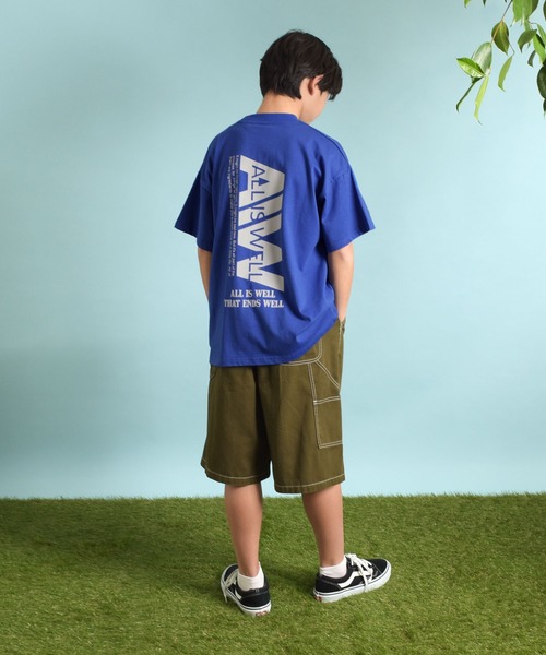 GLAZOS(グラソス)の「【大人向けサイズあり】【プチプラ】アソートバックロゴ半袖Tシャツ(Tシャツ/カットソー・キッズ・ホワイト/ベージュ/ネイビー/カーキ/ブラック/ブルー/グレー・130cm/140cm/150cm/160cm/170cm)」の10枚目の写真