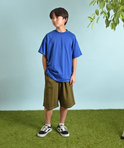 GLAZOS(グラソス)の「【大人向けサイズあり】【プチプラ】アソートバックロゴ半袖Tシャツ(Tシャツ/カットソー・キッズ・ホワイト/ベージュ/ネイビー/カーキ/ブラック/ブルー/グレー・130cm/140cm/150cm/160cm/170cm)」の11枚目の写真