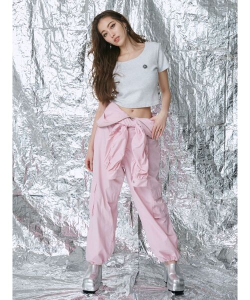 EVRIS（エヴリス）の「SUNNYショートTシャツ（Tシャツ/カットソー・レディース・その他1/ホワイト/ブルー/グレー/ブラック・FREE）」の6枚目の写真