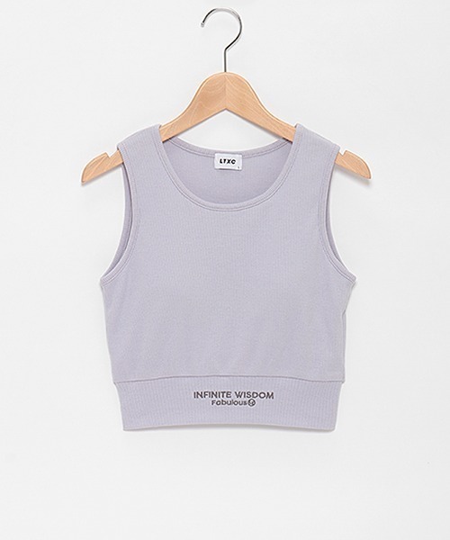 LOVETOXIC（ラブトキシック）の「【LTXC】【吸水速乾】クロップドタンクトップ（タンクトップ・キッズ・オフホワイト/ブラック/ラベンダー/ライトグリーン・L/S/M）」の9枚目の写真