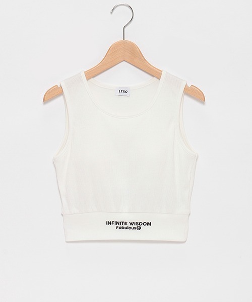 LOVETOXIC（ラブトキシック）の「【LTXC】【吸水速乾】クロップドタンクトップ（タンクトップ・キッズ・オフホワイト/ブラック/ラベンダー/ライトグリーン・L/S/M）」の8枚目の写真