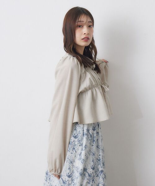 RETRO GIRL(レトロガール)の「フロントリボンBL(シャツ/ブラウス・レディース・ブルー/オフホワイト/ベージュ・FREE)」の6枚目の写真