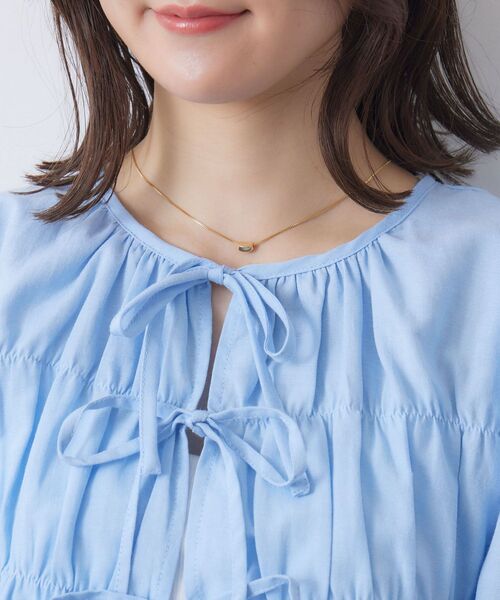 RETRO GIRL(レトロガール)の「フロントリボンBL(シャツ/ブラウス・レディース・ブルー/オフホワイト/ベージュ・FREE)」の18枚目の写真