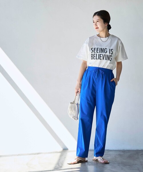 coen（コーエン）の「ピグメントアソートロゴプリントTシャツ（Tシャツ/カットソー・レディース・オフホワイト/ダークグレー/ネイビー・M/L）」の20枚目の写真