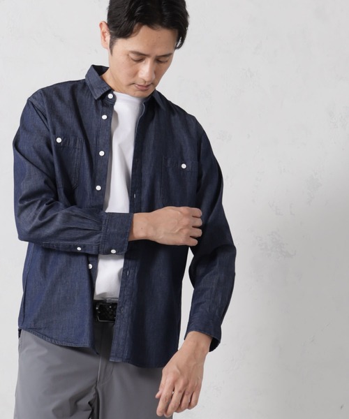 FOUND GOOD（ファウンドグッド）の「デニムシャツ（シャツ/ブラウス・メンズ・ブルー系5/ネイビー/ベージュ・XL/S/M/L）」の8枚目の写真