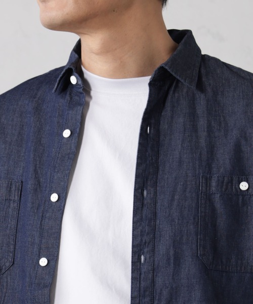 FOUND GOOD（ファウンドグッド）の「デニムシャツ（シャツ/ブラウス・メンズ・ブルー系5/ネイビー/ベージュ・XL/S/M/L）」の10枚目の写真