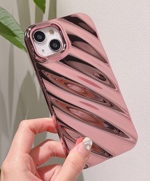 UNiCASE（ユニケース）の「なみなみミラーケース iPhone15 15Pro iPhoneケース スマホケース キラキラ ウェーブ うねうね メタリック iPhone14 13（スマホケース/カバー）」