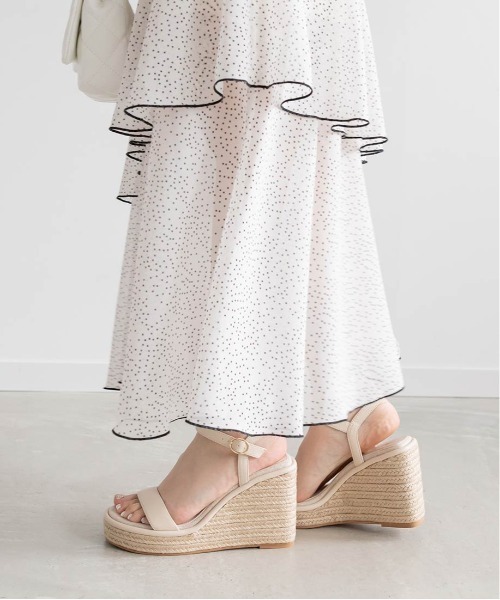 RANDA（ランダ）の「スムースピース ウェッジサンダル（サンダル・レディース・ブラック/グレイッシュベージュ/クリーム・S/L/M/LL）」の18枚目の写真