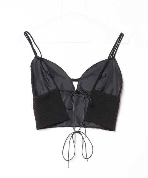 byYOUANCE（バイユアンス）の「ふくれジャガードリボンビスチェ（ベスト・レディース・ブラック・FREE）」の2枚目の写真