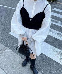 byYOUANCE | ふくれジャガードリボンビスチェ(ベスト)