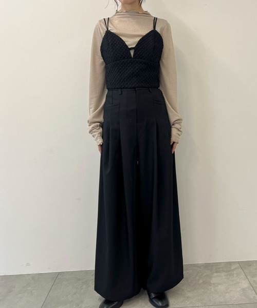 byYOUANCE（バイユアンス）の「ふくれジャガードリボンビスチェ（ベスト・レディース・ブラック・FREE）」の7枚目の写真