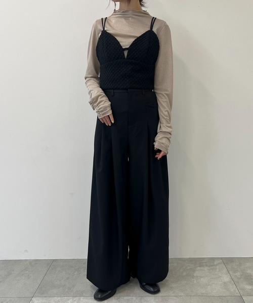 byYOUANCE（バイユアンス）の「ふくれジャガードリボンビスチェ（ベスト・レディース・ブラック・FREE）」の8枚目の写真