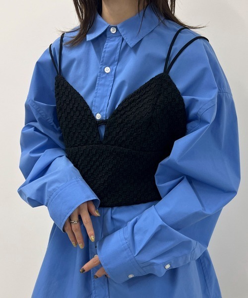 byYOUANCE（バイユアンス）の「ふくれジャガードリボンビスチェ（ベスト・レディース・ブラック・FREE）」の9枚目の写真