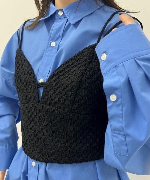 byYOUANCE（バイユアンス）の「ふくれジャガードリボンビスチェ（ベスト・レディース・ブラック・FREE）」の10枚目の写真