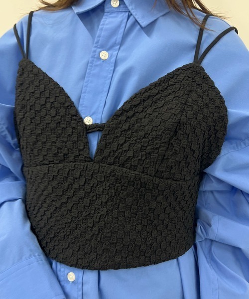 byYOUANCE（バイユアンス）の「ふくれジャガードリボンビスチェ（ベスト・レディース・ブラック・FREE）」の11枚目の写真