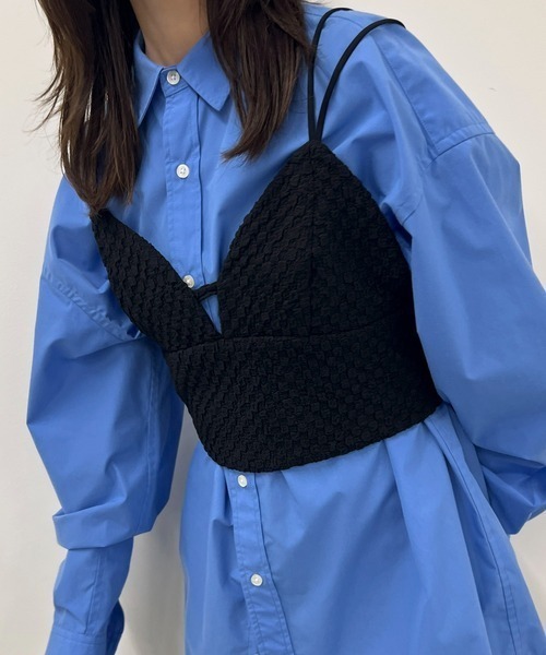 byYOUANCE（バイユアンス）の「ふくれジャガードリボンビスチェ（ベスト・レディース・ブラック・FREE）」の13枚目の写真