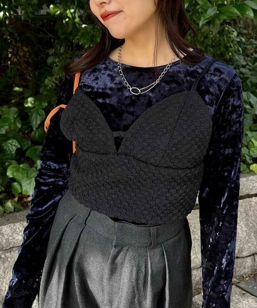 byYOUANCE（バイユアンス）の「ふくれジャガードリボンビスチェ（ベスト・レディース・ブラック・FREE）」の14枚目の写真