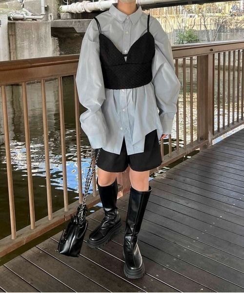 byYOUANCE（バイユアンス）の「ふくれジャガードリボンビスチェ（ベスト・レディース・ブラック・FREE）」の18枚目の写真