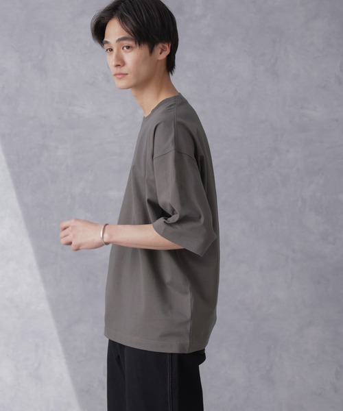 NANO universe（ナノユニバース）の「WEB限定 ヘビーウェイトワイドTシャツ 半袖（Tシャツ/カットソー・メンズ・チャコール/ブルーグレー/ホワイト/ベージュ系その他・S/M/L/XL）」の4枚目の写真