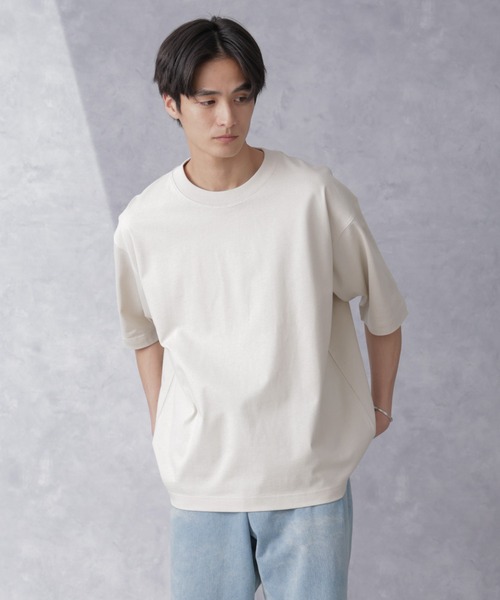 NANO universe（ナノユニバース）の「WEB限定 ヘビーウェイトワイドTシャツ 半袖（Tシャツ/カットソー・メンズ・チャコール/ブルーグレー/ホワイト/ベージュ系その他・S/M/L/XL）」の11枚目の写真