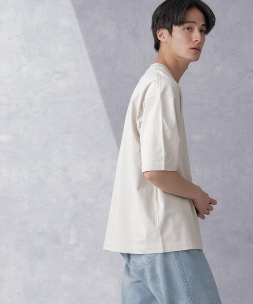 NANO universe（ナノユニバース）の「WEB限定 ヘビーウェイトワイドTシャツ 半袖（Tシャツ/カットソー・メンズ・チャコール/ブルーグレー/ホワイト/ベージュ系その他・S/M/L/XL）」の13枚目の写真