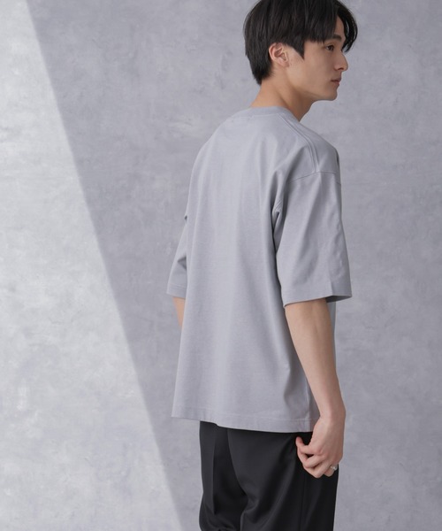 NANO universe（ナノユニバース）の「WEB限定 ヘビーウェイトワイドTシャツ 半袖（Tシャツ/カットソー・メンズ・チャコール/ブルーグレー/ホワイト/ベージュ系その他・S/M/L/XL）」の19枚目の写真