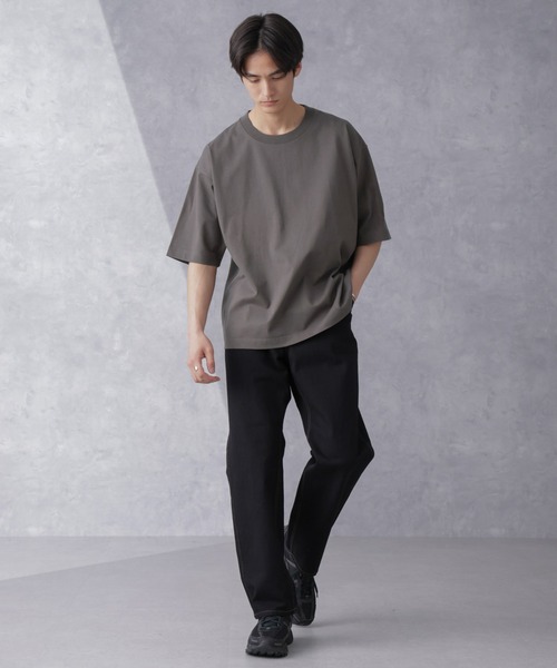 NANO universe（ナノユニバース）の「WEB限定 ヘビーウェイトワイドTシャツ 半袖（Tシャツ/カットソー・メンズ・チャコール/ブルーグレー/ホワイト/ベージュ系その他・S/M/L/XL）」の8枚目の写真