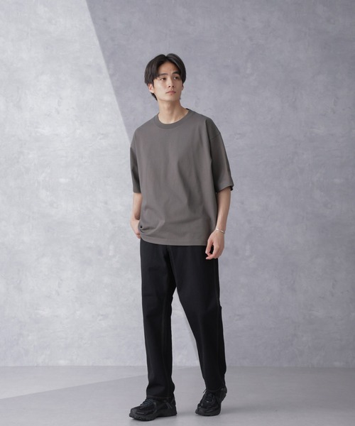 NANO universe（ナノユニバース）の「WEB限定 ヘビーウェイトワイドTシャツ 半袖（Tシャツ/カットソー・メンズ・チャコール/ブルーグレー/ホワイト/ベージュ系その他・S/M/L/XL）」の9枚目の写真