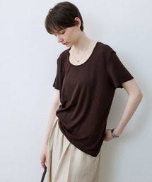 【tageechita】ニュアンスドレープ ソフトUネックTシャツ