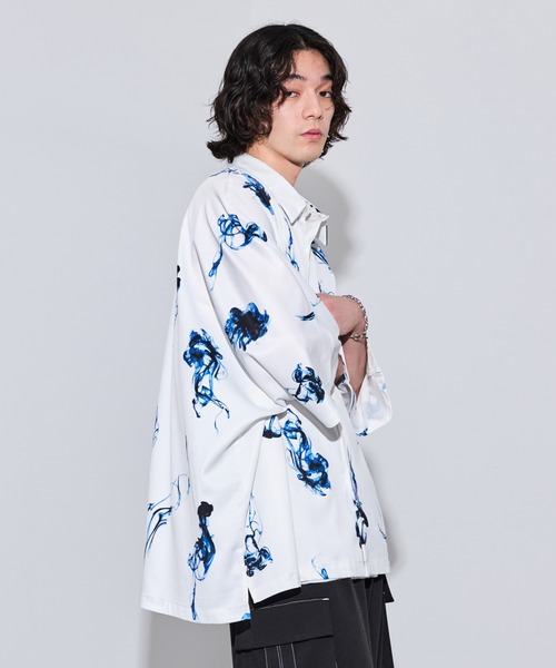 JUNRED（ジュンレッド）の「【 新色追加 】ドレープビッグポンチョシャツ（シャツ/ブラウス・メンズ・グレー/ホワイト/ブラック/カーキ/ホワイト系その他/ブラック系その他/チャコールグレー/ピンク系その他2・L/S/M）」の15枚目の写真