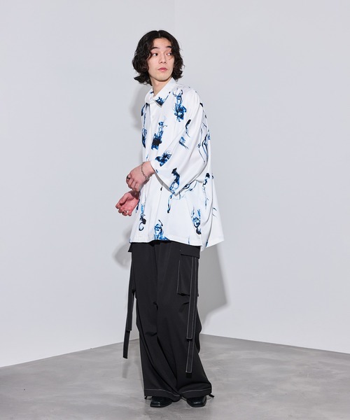 JUNRED（ジュンレッド）の「【 新色追加 】ドレープビッグポンチョシャツ（シャツ/ブラウス・メンズ・グレー/ホワイト/ブラック/カーキ/ホワイト系その他/ブラック系その他/チャコールグレー/ピンク系その他2・L/S/M）」の17枚目の写真