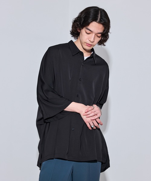 JUNRED（ジュンレッド）の「【 新色追加 】ドレープビッグポンチョシャツ（シャツ/ブラウス・メンズ・グレー/ホワイト/ブラック/カーキ/ホワイト系その他/ブラック系その他/チャコールグレー/ピンク系その他2・L/S/M）」の19枚目の写真