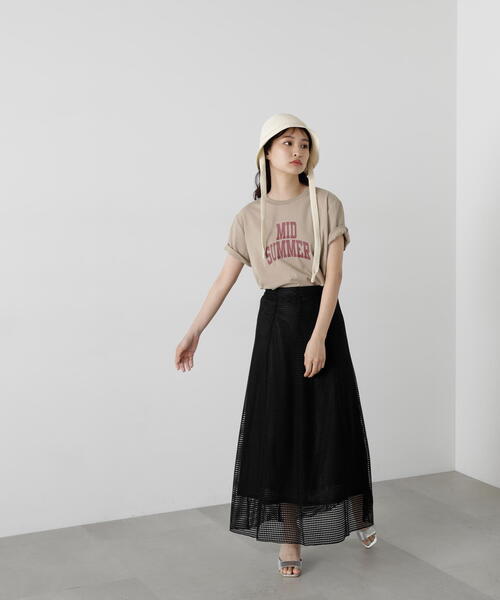 N.（N. Natural Beauty Basic）（エヌエヌナチュラルビューティーベーシック）の「◆メッシュパネルスカート（スカート・レディース・ホワイト/ブラック・MEDIUM）」の18枚目の写真