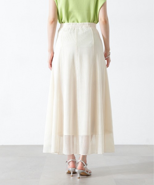 N.（N. Natural Beauty Basic）（エヌエヌナチュラルビューティーベーシック）の「◆メッシュパネルスカート（スカート・レディース・ホワイト/ブラック・MEDIUM）」の11枚目の写真