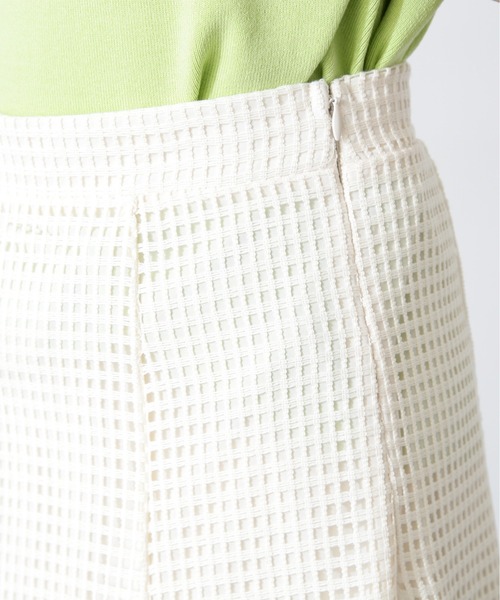 N.（N. Natural Beauty Basic）（エヌエヌナチュラルビューティーベーシック）の「◆メッシュパネルスカート（スカート・レディース・ホワイト/ブラック・MEDIUM）」の13枚目の写真
