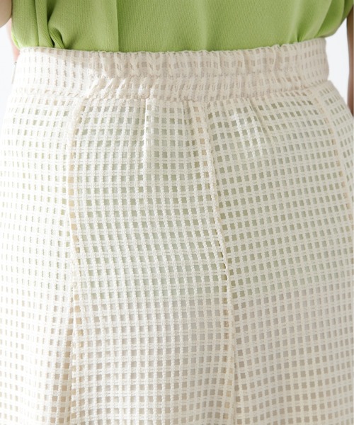 N.（N. Natural Beauty Basic）（エヌエヌナチュラルビューティーベーシック）の「◆メッシュパネルスカート（スカート・レディース・ホワイト/ブラック・MEDIUM）」の14枚目の写真