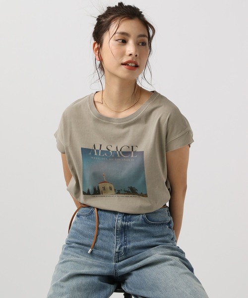 BAYFLOW（ベイフロー）の「フェードシルケットフォトＴ（Tシャツ/カットソー・レディース・ライトブルー/モカ/オフホワイト・FREE）」の3枚目の写真