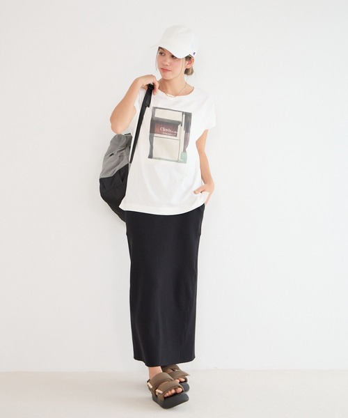 BAYFLOW（ベイフロー）の「フェードシルケットフォトＴ（Tシャツ/カットソー・レディース・ライトブルー/モカ/オフホワイト・FREE）」の10枚目の写真