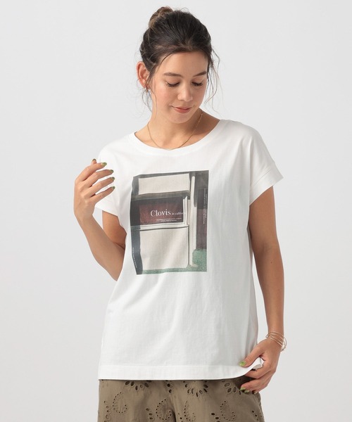 BAYFLOW（ベイフロー）の「フェードシルケットフォトＴ（Tシャツ/カットソー・レディース・ライトブルー/モカ/オフホワイト・FREE）」の22枚目の写真