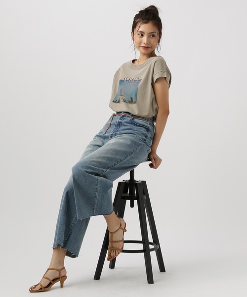 BAYFLOW（ベイフロー）の「フェードシルケットフォトＴ（Tシャツ/カットソー・レディース・ライトブルー/モカ/オフホワイト・FREE）」の7枚目の写真