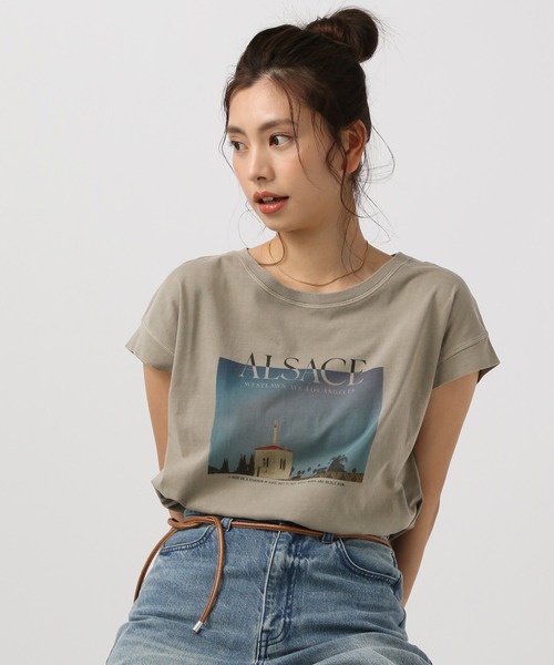 BAYFLOW（ベイフロー）の「フェードシルケットフォトＴ（Tシャツ/カットソー・レディース・ライトブルー/モカ/オフホワイト・FREE）」の8枚目の写真