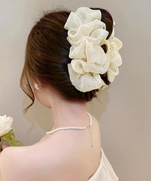 Miniministore（ミニミニストア）の「バンスクリップ 大きめ ヘアアクセサリー（バレッタ/ヘアクリップ・レディース・ブラック/アイボリー・FREE）」の6枚目の写真