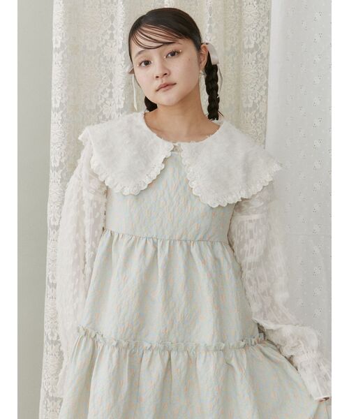 merry jenny（メリージェニー）の「fluffy stripeフリルカラーブラウス（シャツ/ブラウス・レディース・アイボリー/ブラック/オフホワイト・FREE）」の16枚目の写真