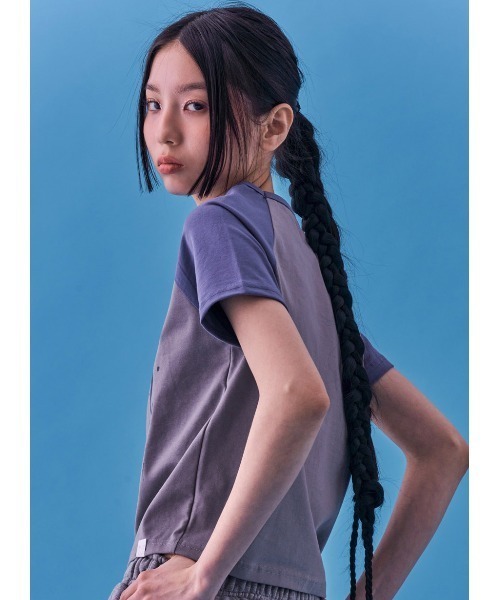 FANCY CLUB（ファンシークラブ）の「A'GEM/9 × .kom 『 FANCY CLUB/ファンシークラブ』 SPOOKY RAGLAN TEE/ラグラン 半袖カットソー（Tシャツ/カットソー・レディース・ピンク/グレー・FREE）」の9枚目の写真