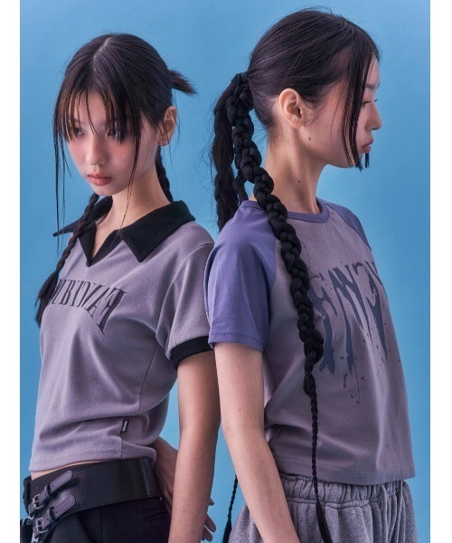 FANCY CLUB（ファンシークラブ）の「A'GEM/9 × .kom 『 FANCY CLUB/ファンシークラブ』 SPOOKY RAGLAN TEE/ラグラン 半袖カットソー（Tシャツ/カットソー・レディース・ピンク/グレー・FREE）」の11枚目の写真