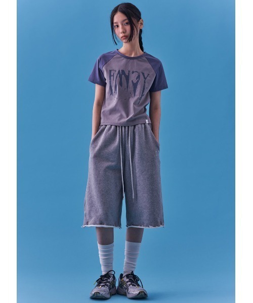 FANCY CLUB（ファンシークラブ）の「A'GEM/9 × .kom 『 FANCY CLUB/ファンシークラブ』 SPOOKY RAGLAN TEE/ラグラン 半袖カットソー（Tシャツ/カットソー・レディース・ピンク/グレー・FREE）」の7枚目の写真