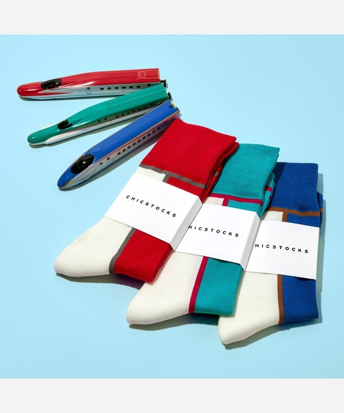 CHICSTOCKS(シックストックス)の「鉄道ソックス(ソックス/靴下・メンズ・レッド/ブルー/エメラルド・SMALL/MEDIUM/LARGE)」の5枚目の写真
